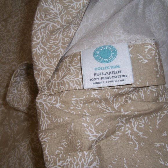 Martha Stewart MACY's Full/Queen Duvet Cover & 2 Pillow Cases "CORAL SPRAY" - Picture 5 of 7